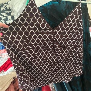 Express Burgundy Geometric Top